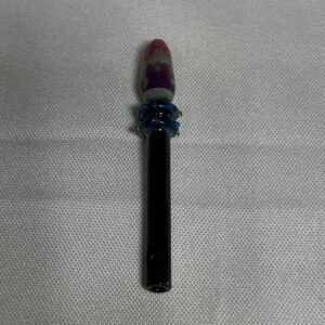 Piteira de Vidro Tubo Preto com Bocal Esticado