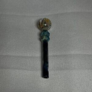 Piteira de Vidro Tubo Preto com Bocal Bolha