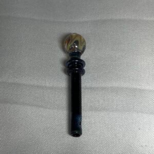 Piteira de Vidro Tubo Preto com Bocal Bolha