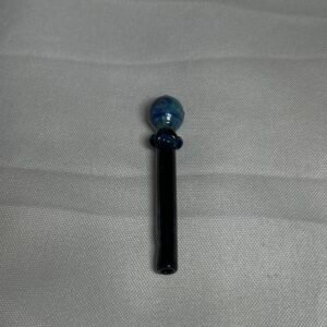 Piteira de Vidro Tubo Preto com Bocal Bolha