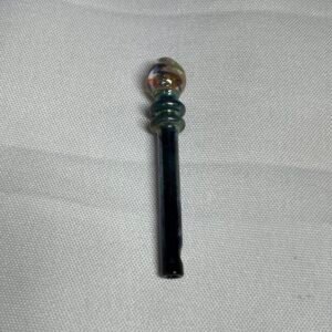 Piteira de Vidro Tubo Preto com Bocal Bolha